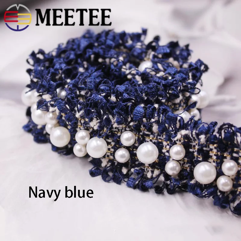 Meetee 4Meters 3cm Webbing Beaded Lace DIY Handmade Accessories Bow Clothing Trim for Curtains Bags Dress Ribbions BD235 | Дом и сад