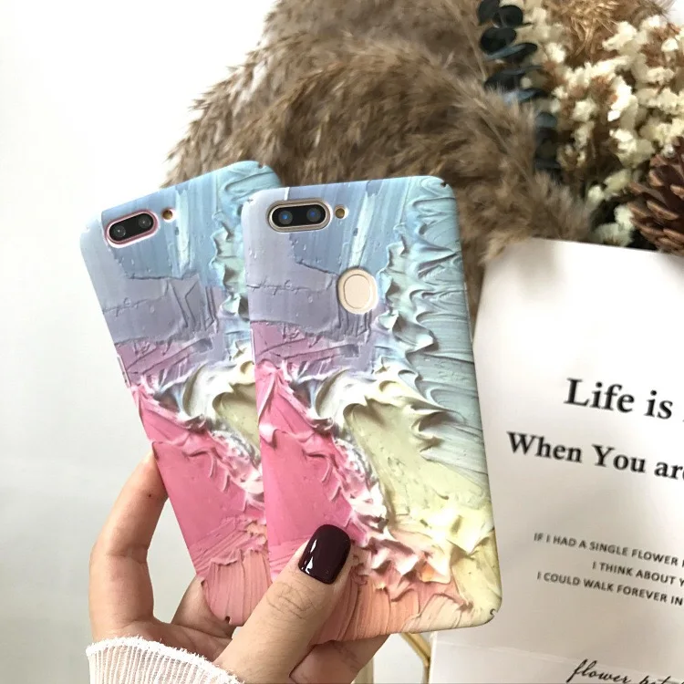 Oil Painting Phone Cases For Oppo F5 Colorful Girls' Hard Back Covers A73 Mobile Bags f5 A75 Fundas |