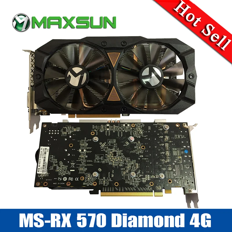MAXSUN rx570 diamond 4 г видео карты 8000 мГц видеокарты 8pin 256 ГБ/сек. AMD GDDR5 бит HDMI + DVI DP * 3 PCI X16 0