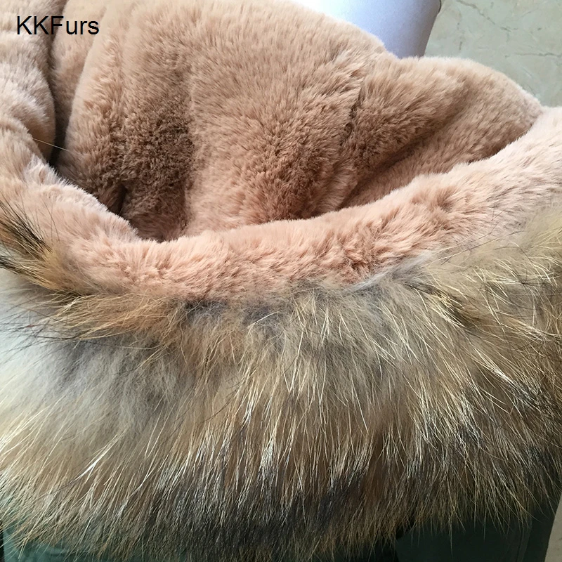 JKKFURS Новая женская модная парка с капюшоном из натурального меха енота зимняя теплая куртка толстое короткое пальто качество Parker S1802