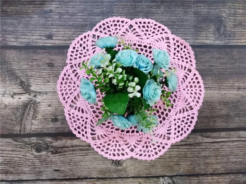 30 см круглый пасторальный хлопковый кружевной розовый коврик для свадебного