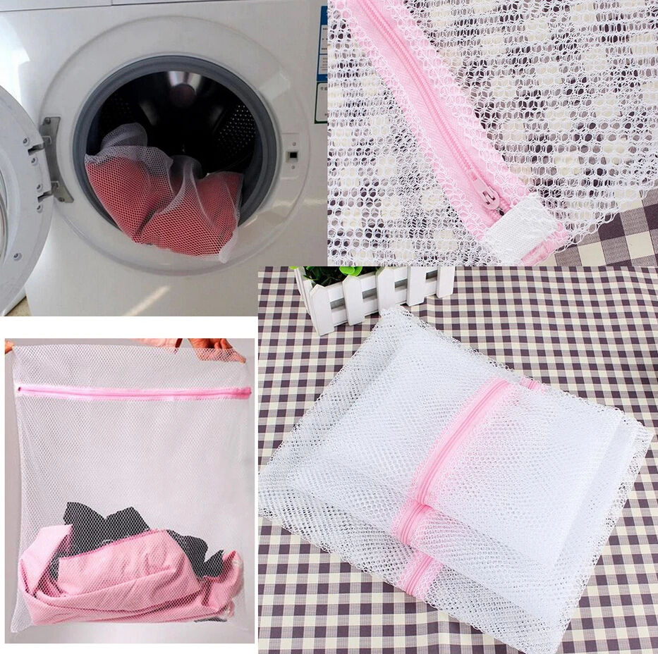 

5pcs/set M / S Size Zipped Laundry Washing Mesh Bag Net Socks Underwear Wash