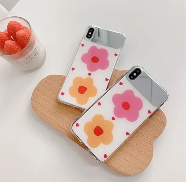 Чехол Gimfun для телефона в стиле ретро с изображением цветов и зеркалом Iphone Xs Xr Xsmax 6s