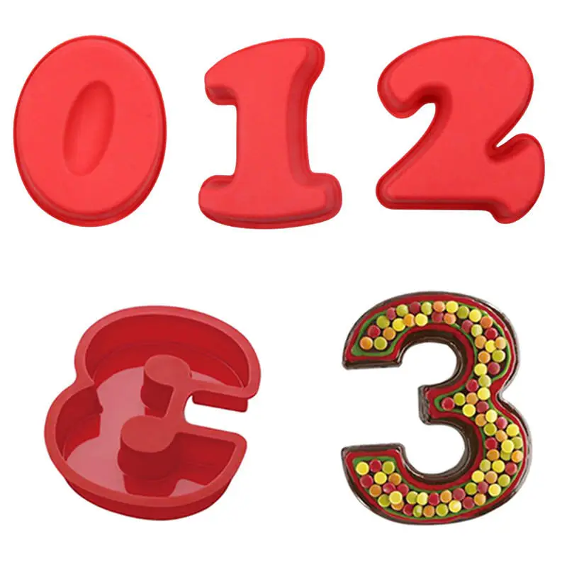 1 шт красный большой силиконовый номер торт жестяная форма на день рождения