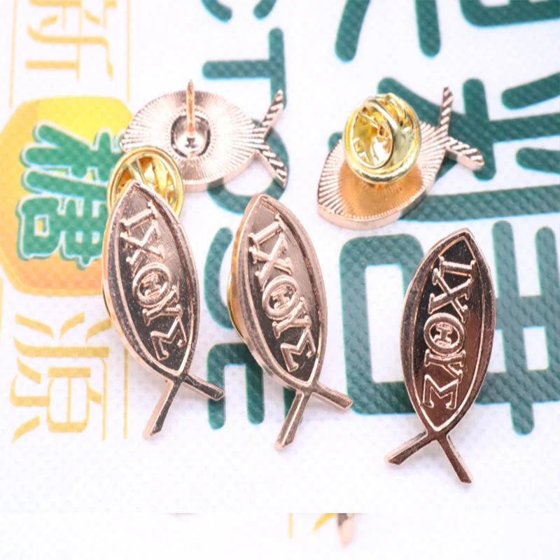 Католическая брошь Иисус Рыба крест с рыбой. 100 шт./Классическая Брошь рыбой и