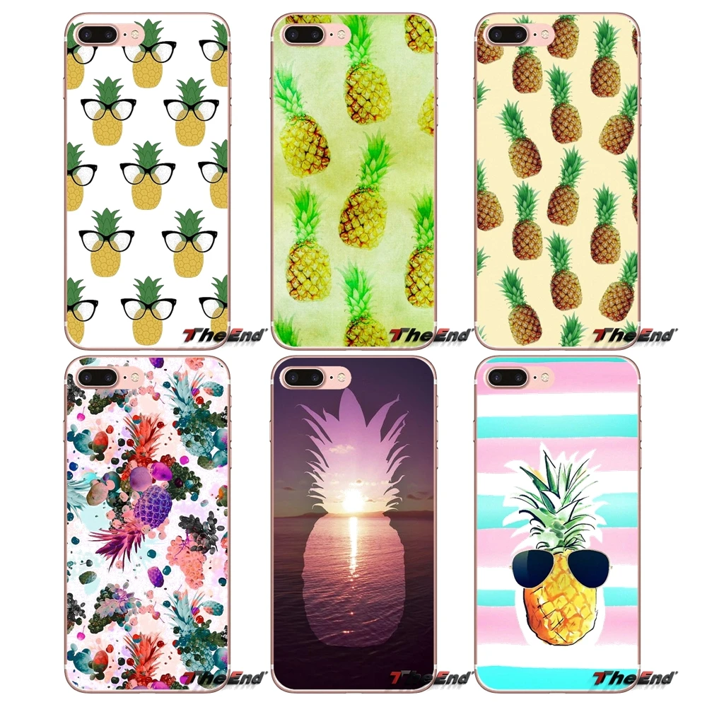 Для iPhone X 4 4S 5 5S 5C SE 6 6S 7 8 Plus Samsung Galaxy J1 J3 J5 J7 A3 A5 2016 2017 мультяшный ананас рисунок