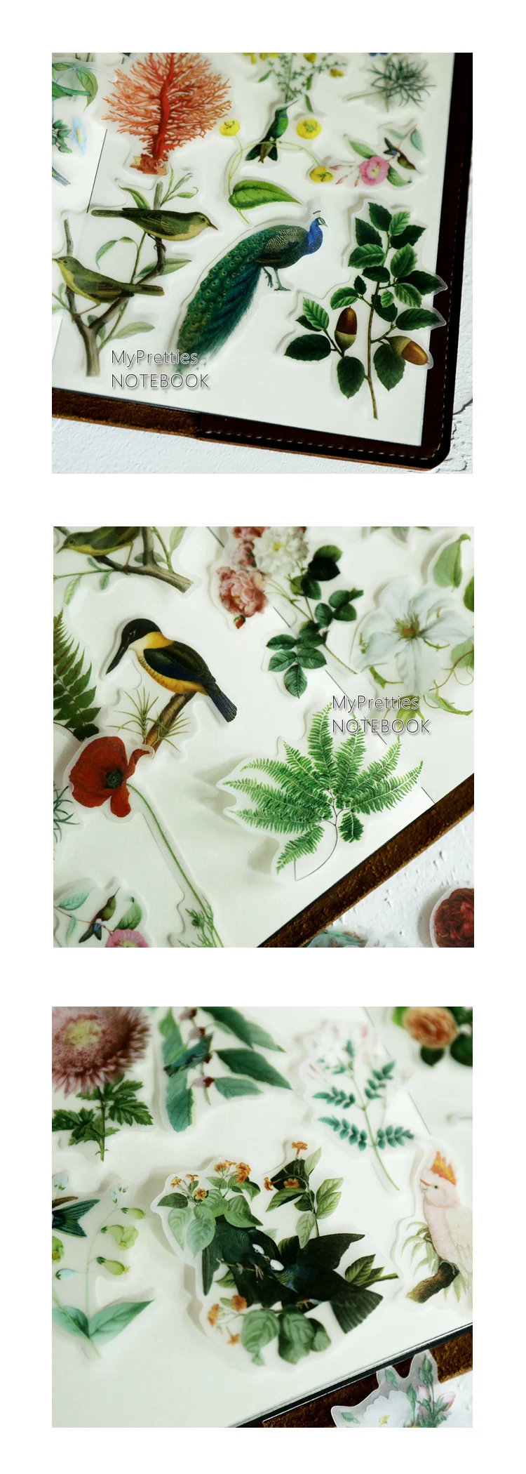 MyPretties птицы и цветы канцелярские наклейки 56 шт Винтаж DIY дневник планировщик Скрапбукинг наклейки