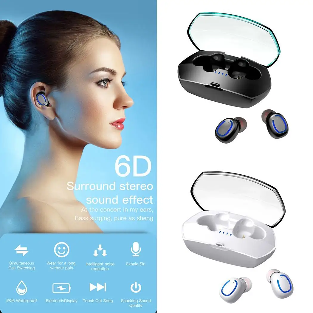 Bluetooth 5 0 с зарядным устройством стерео беспроводные наушники 10 15 дней около 1H 32