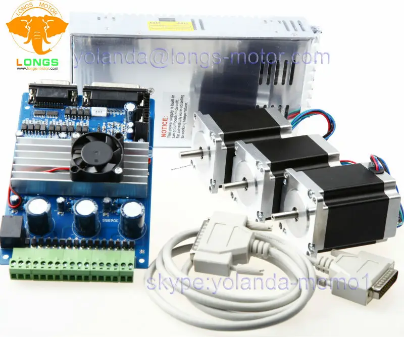 Шаговый двигатель 3 оси Nema 23 23HS8610 287 унции. in 1.0A 78 мм TB6560 Драйвер платы ЧПУ комплект