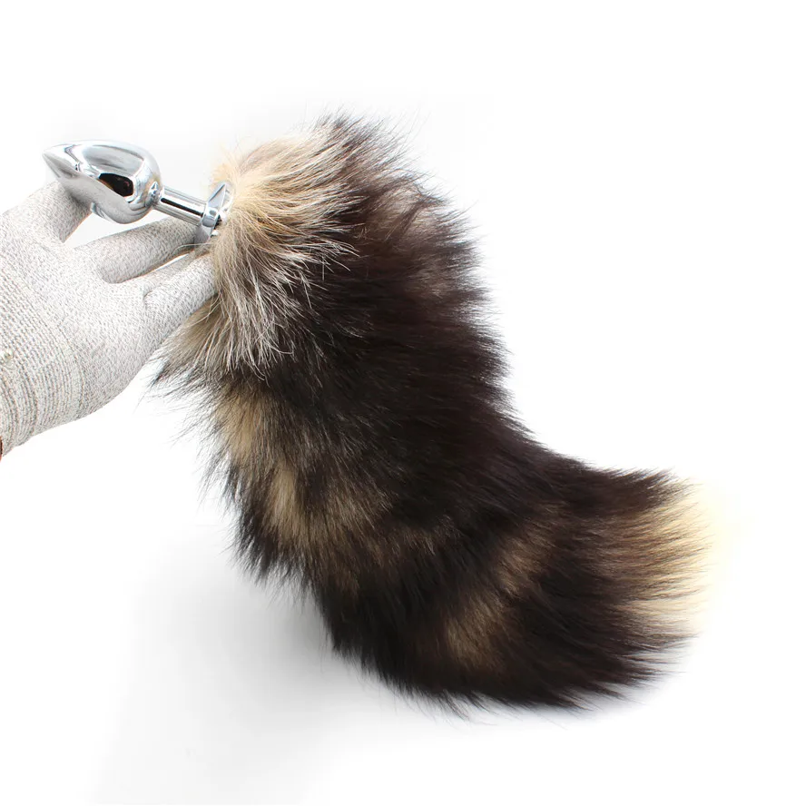 Big Fox tails With metal anal plug Sex toys Butt adult games Role play Real tail Drop shipping | Красота и здоровье
