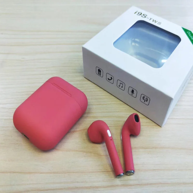 red(Pop-ups) I9s TWS 5,0 Беспроводной Bluetooth гарнитура стерео наушники с зарядный чехол для всех компьютеров, наушники для смартфона всплывающих окон - Цвет: red(Pop-ups)