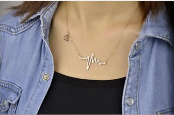 Korea Korean fashion jewelry speed foreign trade new simple popular ECG necklace clavicle chain sweater wholesale | Украшения и