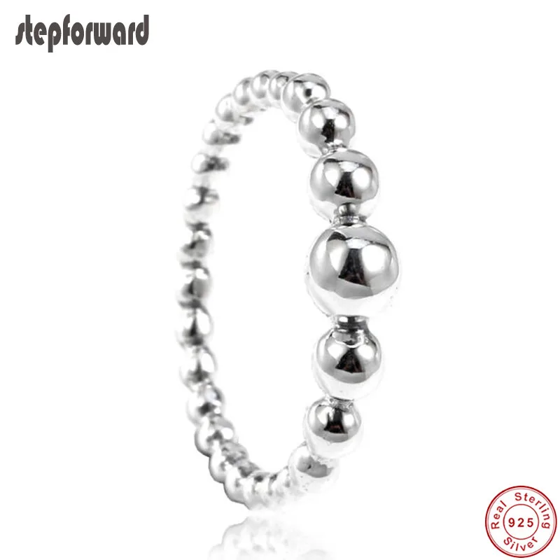

New Collection High Quality Popular Simple 925 Sterling Silver String of Beads Ring