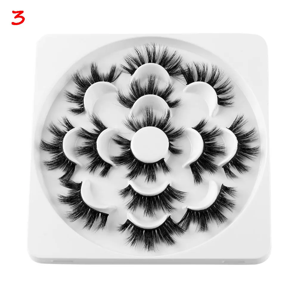 6D03(25MM Lashes) 7 пар натуральные 6D норковые накладные ресницы 25 мм длинные ресницы для наращивания толстые пушистые ручные инструменты для макияжа глаз - Цвет: 6D03(25MM Lashes)