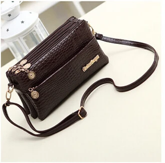 Маленькая сумка через плечо Bolsas Femininas, Сумка с узором «крокодиловая кожа», женские сумки-мессенджеры для женщин, новая черная сумка DJ20 - Цвет: Коричневый