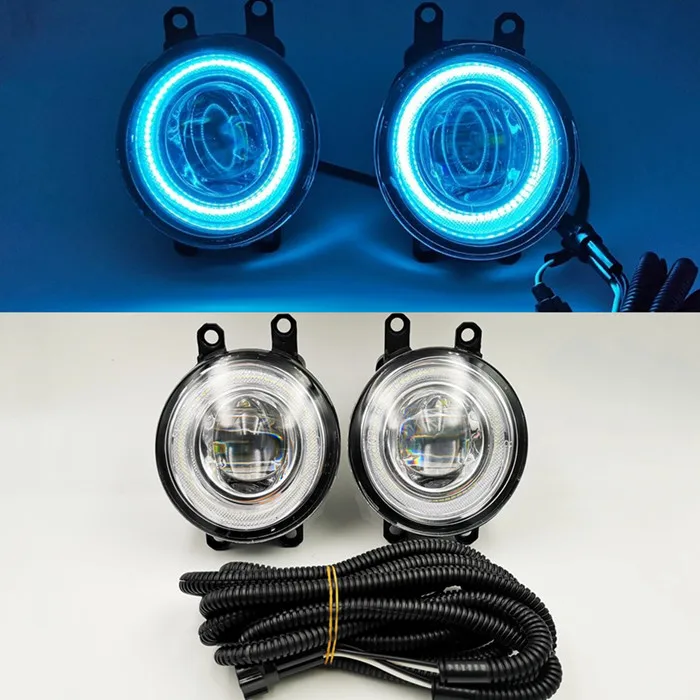 Blue Angel Eyes Противотуманная фара в сборе, противотуманный светильник высокой яркости для Toyota Corolla Avensis Camry Ractis Verso RAV 4, галогенный противотуманный светильник s - Цвет: Blue Angel Eyes