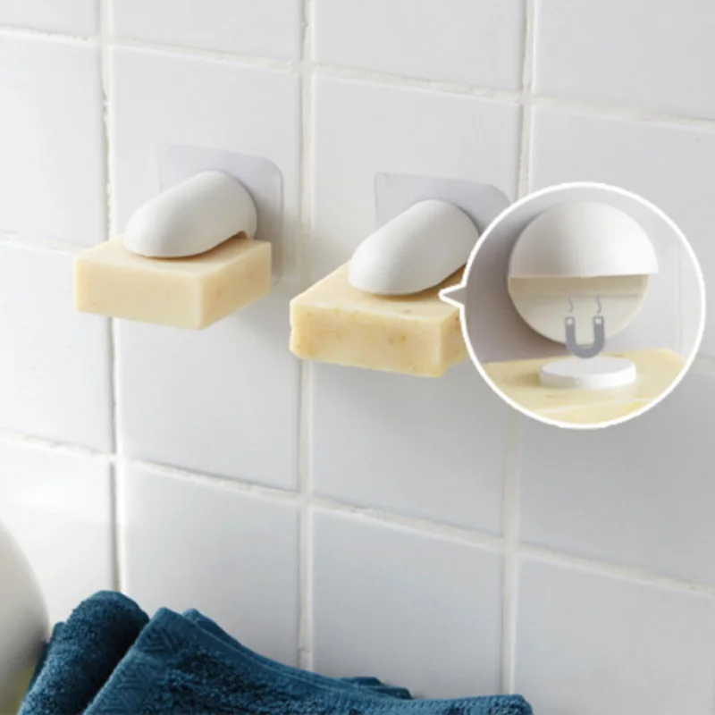 Magnet Soap Holder Wall Mounted Sticker Storage Rack Home Bathroom Organize Accessory |