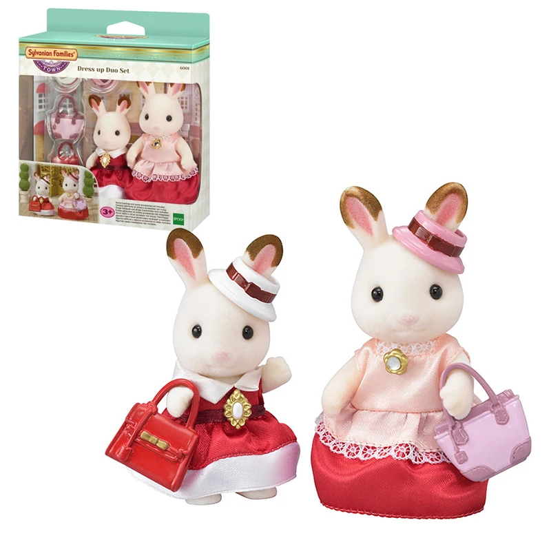 Фигурка кукольного домика с пушистыми животными 2 шт. кролик набор для мамы и