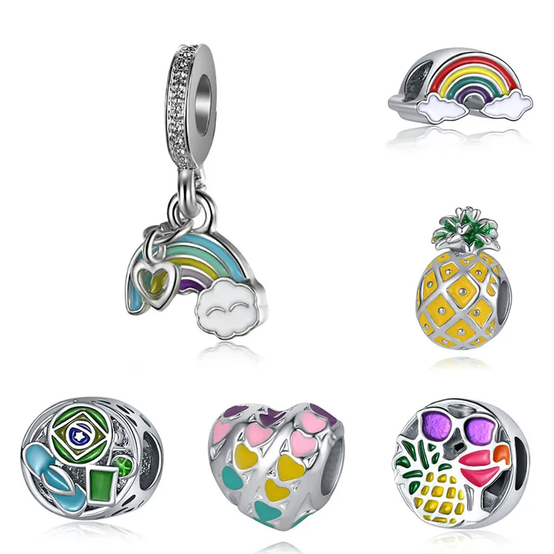 Подходит для pulsera charms silver plata de ley оригинальный браслет бусины breloque pour
