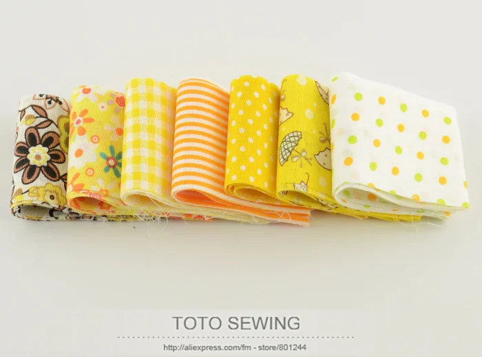 Booksew хлопковая ткань F036#7 шт./лот Золотой желтый набор желейных рулонных полосок лоскутное шитье 5 см x 100 см для поделок ручной работы