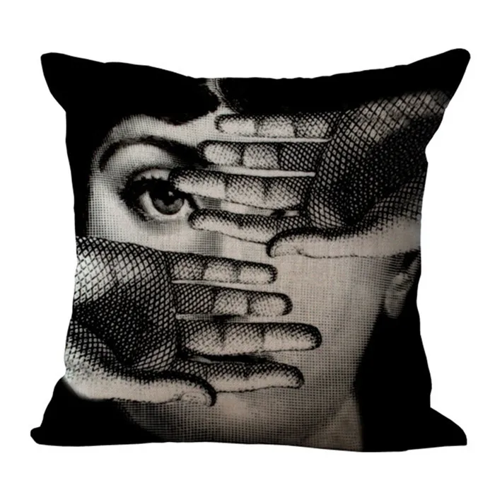 J Винтаж rosenthal Piero fornasetti Подушка Чехол Красота уход за кожей лица с принтом хлопковая льняная подушка покрытие автомобиля офис диван-Подушка Чехол домашнего декора - Цвет: J