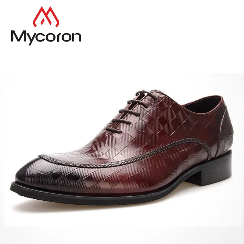 MYCORON/мужские кожаные модельные туфли Мужская официальная обувь роскошные