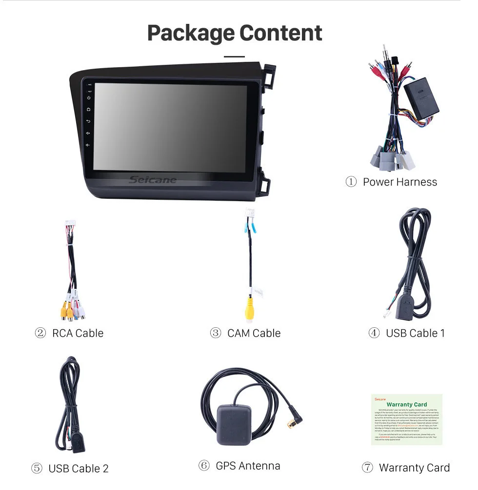Seicane 2din Android 8,1 9 дюймов автомобильное радио для 2012 HONDA CIVIC правостороннее Вождение gps навигация с WIFI Bluetooth USB