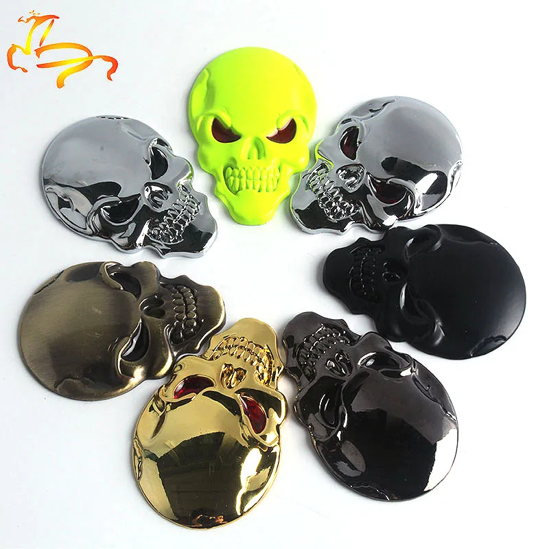 High Quality Skull Bone Car Motorcycle Auto Chrome Silver 3D Metal Emblem Badge Decal Sticker | Автомобили и мотоциклы