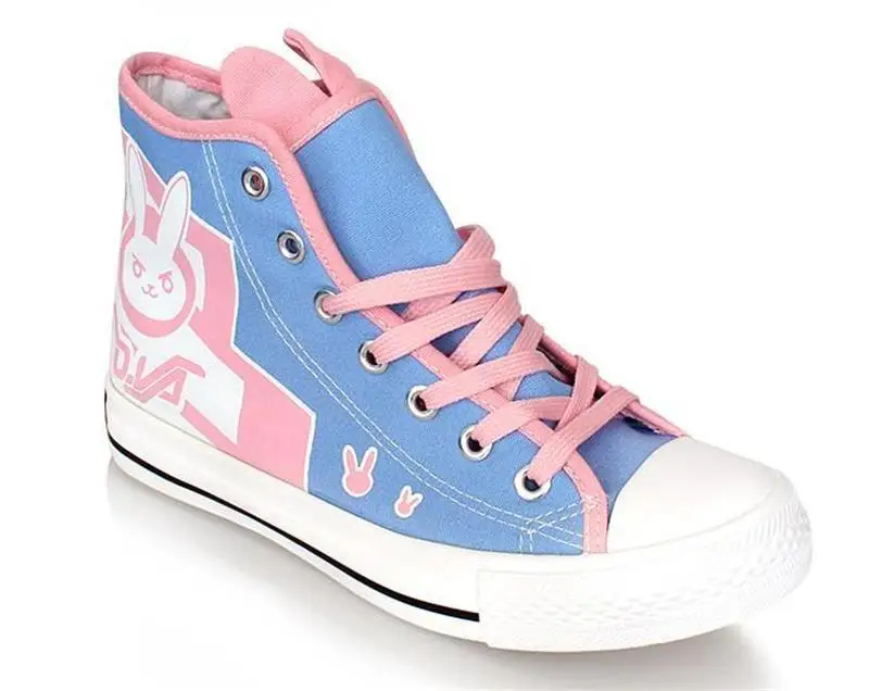 

Anime Game Ow d.va Cosplay Pink Bunny Song Hanna About Kneecaps Women Girls Dva Lolita Girl Rabbit Shoes Halloween Party