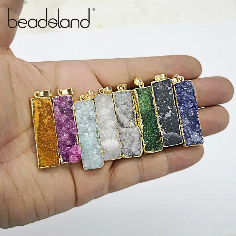 Beadsland натуральный камень полудрагоценный прямоугольная подвеска в виде слепка