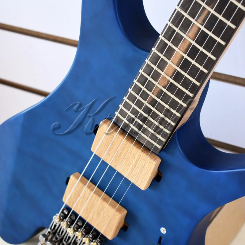Горная безголовая гитара fanned frets безголовая гитара ebony fret ольховое тело Пламя клен Топ кленовый гриф fret