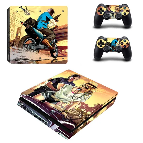 Игра Grand Theft Auto PS4 тонкий кожи Стикеры Наклейка виниловая для sony Playstation 4 консоли и 2 контроллеры PS4 тонкий кожи Стикеры - Цвет: YSP4S-0291