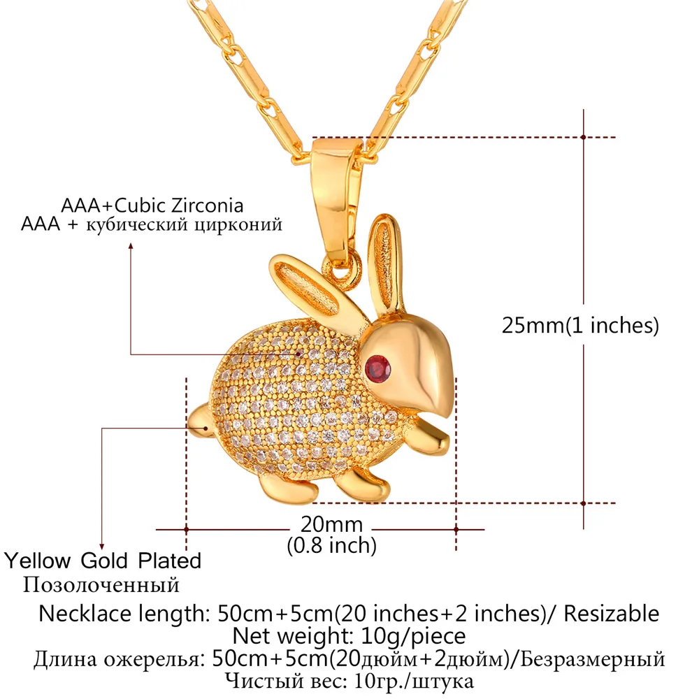 Женский кулон с милым Кроликом Золотая/серебряная цепочка в коробке Маленькая