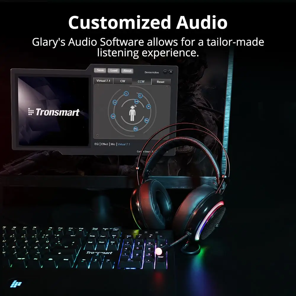 Игровая гарнитура Tronsmart Glary Virtual 7,1 USB интерфейс Игровые наушники для ps4 Для nintendo для переключения компьютера и ноутбука