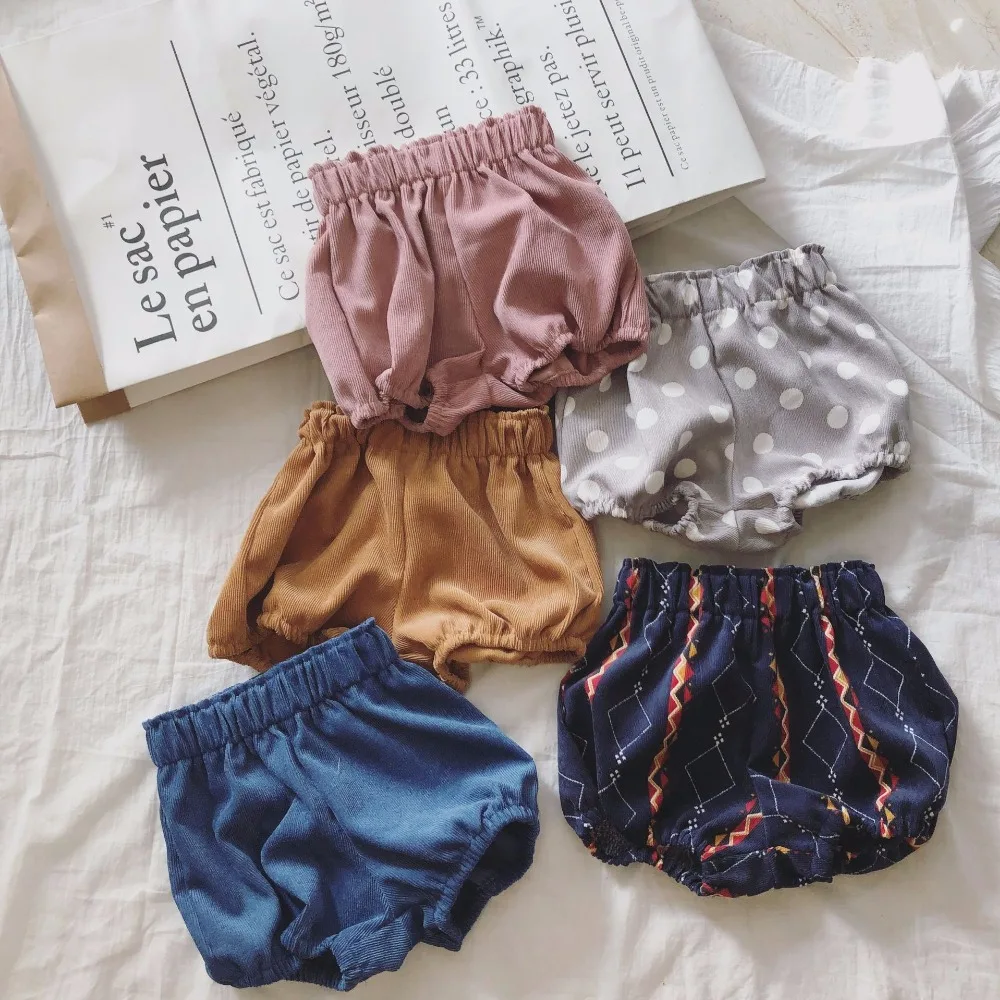 Хлопковые вельветовые шорты в стиле ретро для мальчиков и девочек спортивные