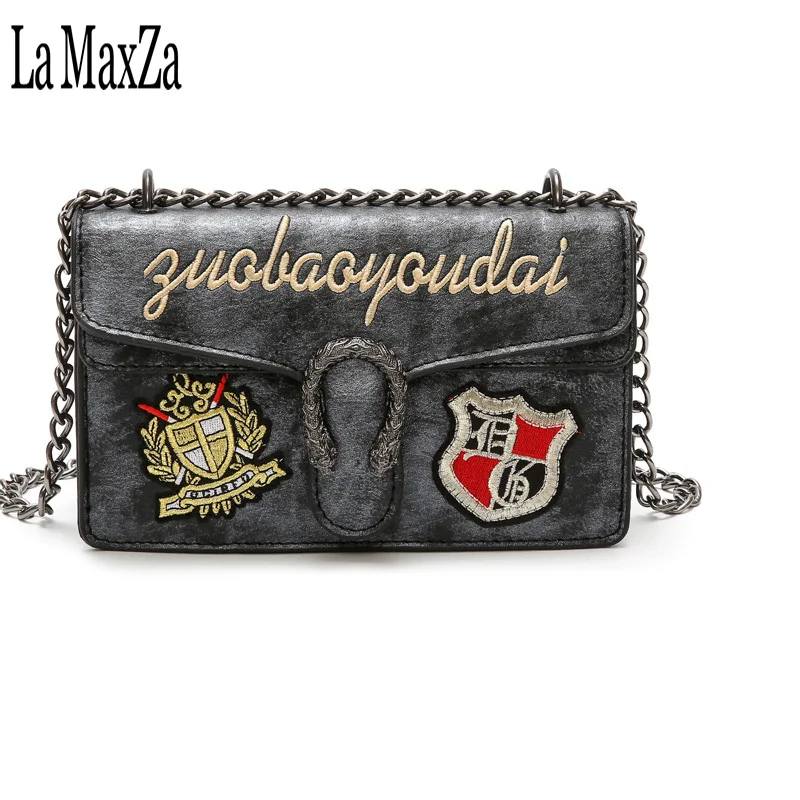 Вышитые г-жа Сумка через плечо Высокое качество PU кожа сумка ремешок-цепочка Для