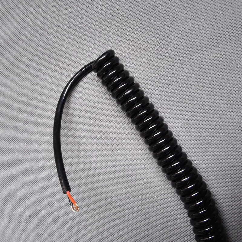 2 шт/комплект 16 футов 4,9 м выдвижной 90 градусов 2x0. 75mm2 OD6.0mm ТПУ скрученный силовой кабель Шнур весна подходит для использования на открытом воздухе