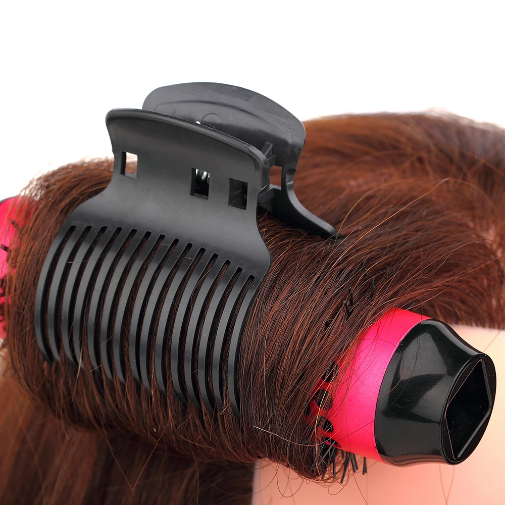 Керамическая щетка для волос алюминиевая круглая с клипсами парикмахерские