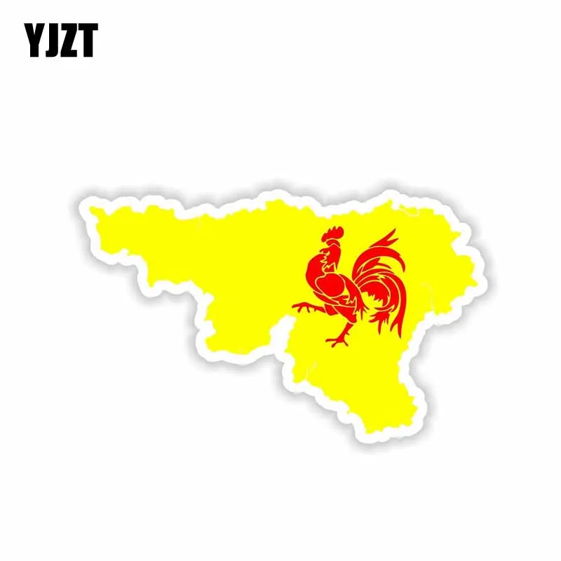 YJZT 13 8 см * 3 Индивидуальная Wallonia Бельгия карта шлем с флагом стикер автомобиля