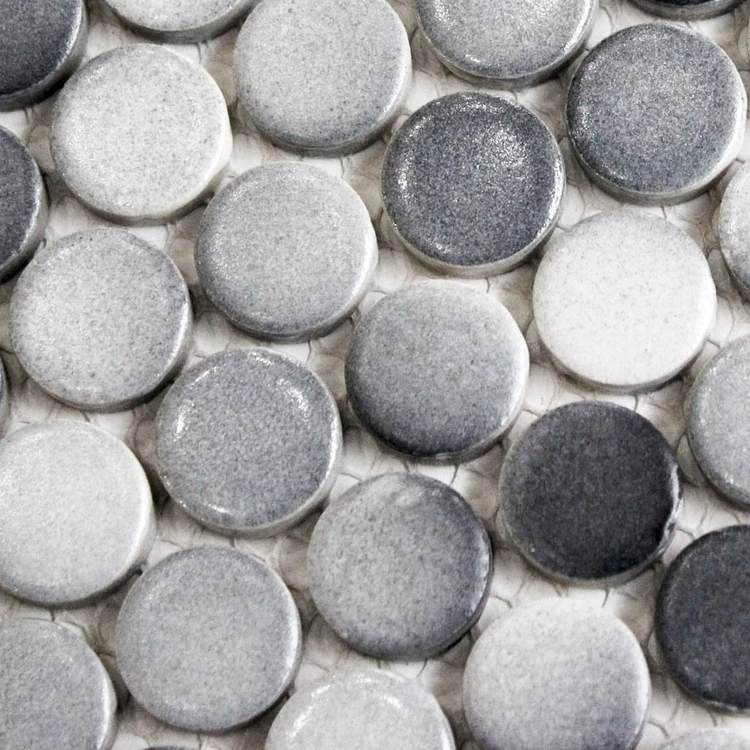 Круглая матовая керамическая фотообои серого цвета 19 мм для кухни комнаты загара