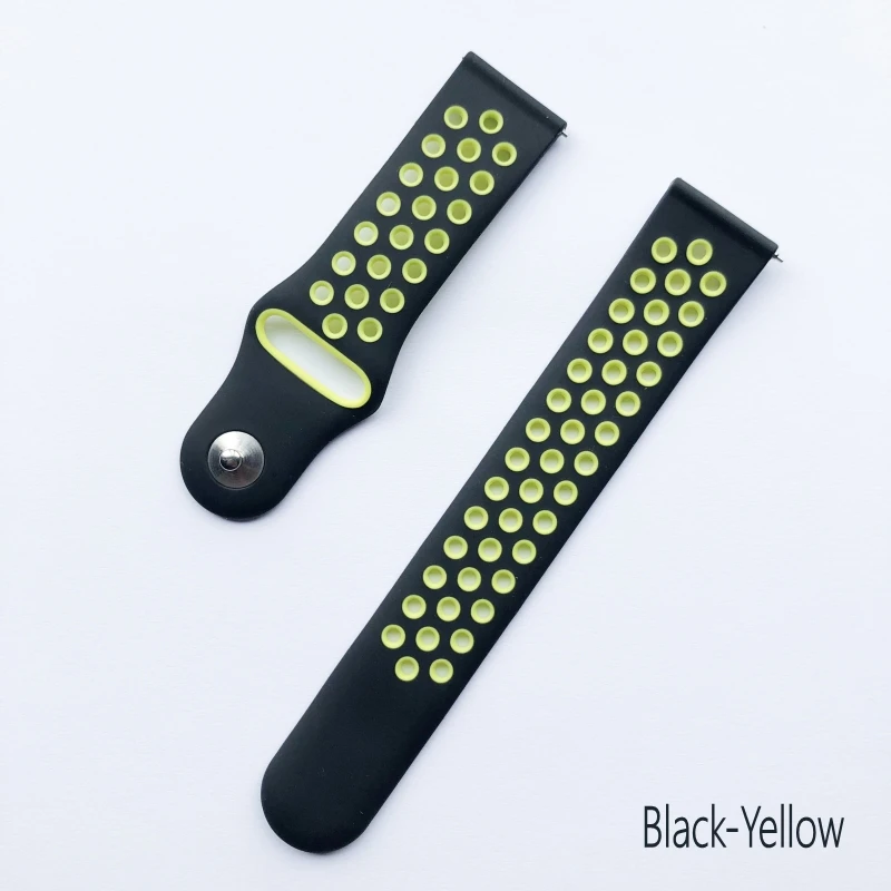 BlackYellow Сменный силиконовый ремешок для Huami Amazfit Bip BIT PACE Lite Молодежные спортивные Ремешки для наручных часов для amazfit bip 20 мм - Цвет: BlackYellow