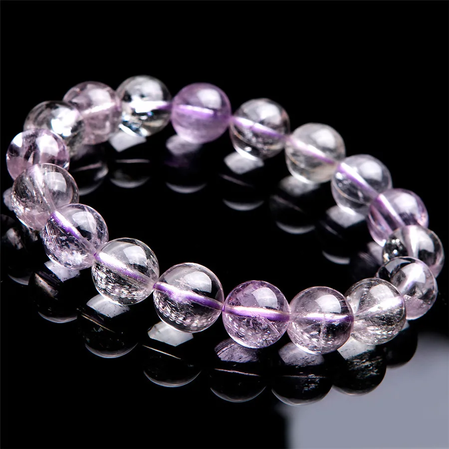 Браслет из натурального фиолетового кварца кунцита для женщин и мужчин
