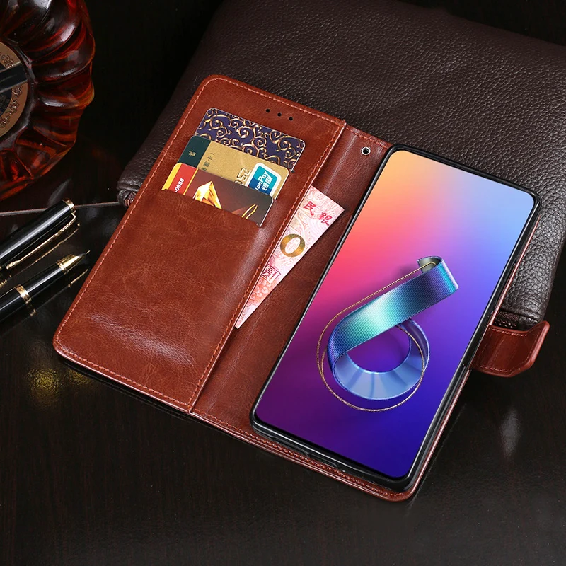 Кожаный чехол для Asus ZenFone 6 ZS630KL 4 дюйма Модный чехол-книжка с бумажником и