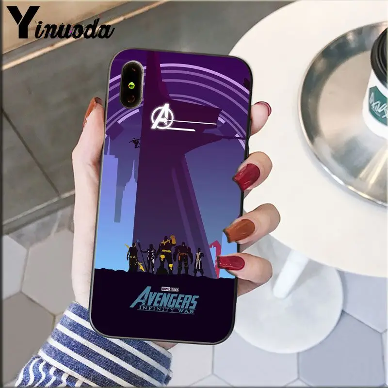 A4 Yinuoda Marvel Мстители Герои комиксы DIY Роскошный Высокий протектор на конце чехол для iPhone 6S 6plus 7plus 8 8Plus X Xs MAX 5 5S XR - Цвет: A4