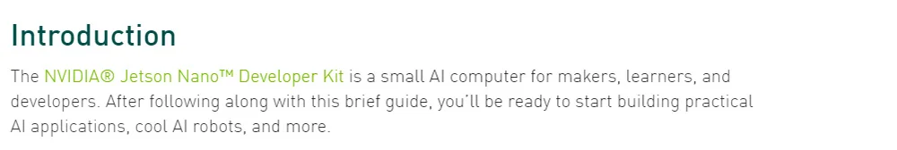 NVIDIA Jetson Nano Developer Kit для articial Intelligence Deep Learning AI Computing, поддержка PyTorch, TensorFlow Jetbot