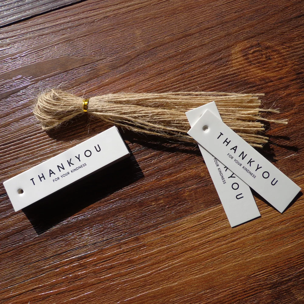 100 шт. крафт бумажные бирки для подарков спасибо ручной работы упаковочные