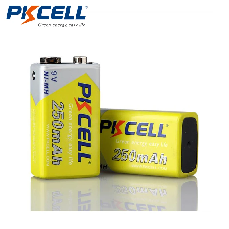 10 шт./лот PKCELL Ni MH 9V 250mAh аккумуляторная батарея заменить на 6LR61 E22 MN1604 522 6f22 для