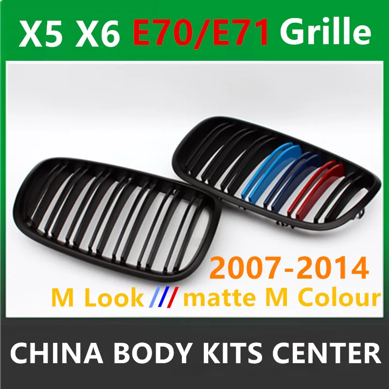 Оригинальный двойной передний бампер M Color решетка для BMW X5 E70 2007 2013 X6 E71 2008 2014 ABS 28i