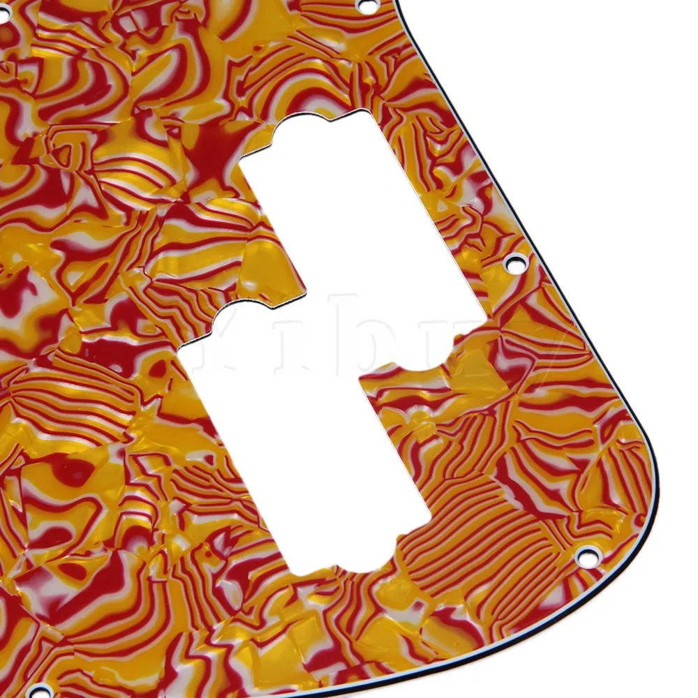 Yibuy PB Электрические запчасти для басов Красная оболочка P Bass Pickguard Script Plate 3 Ply