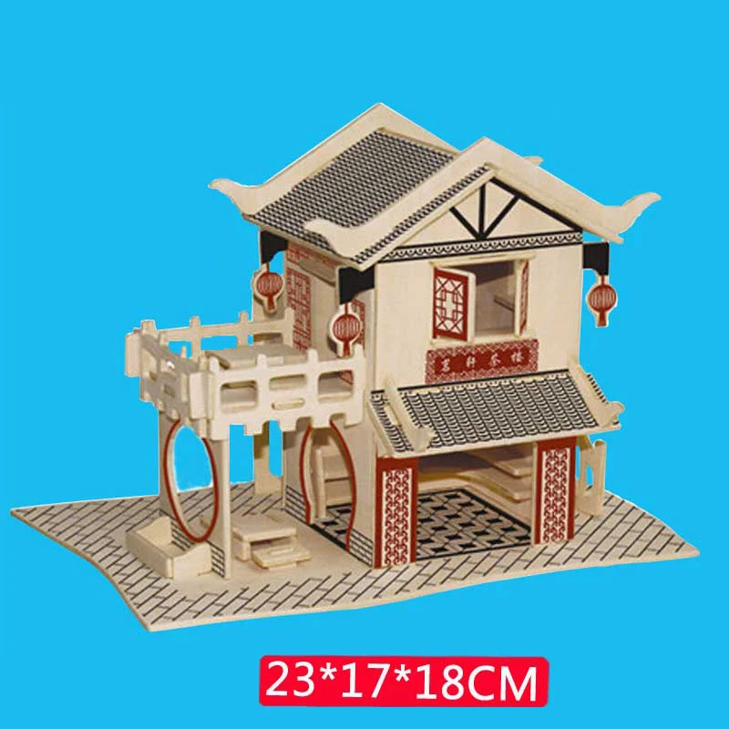 Творческий Diy ручной работы детей 3d самолет здание головоломка модель собранные деревянные развивающие игрушки детские подарки - Цвет: 1